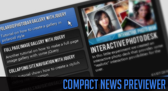 Compact News Previewer with jQuery